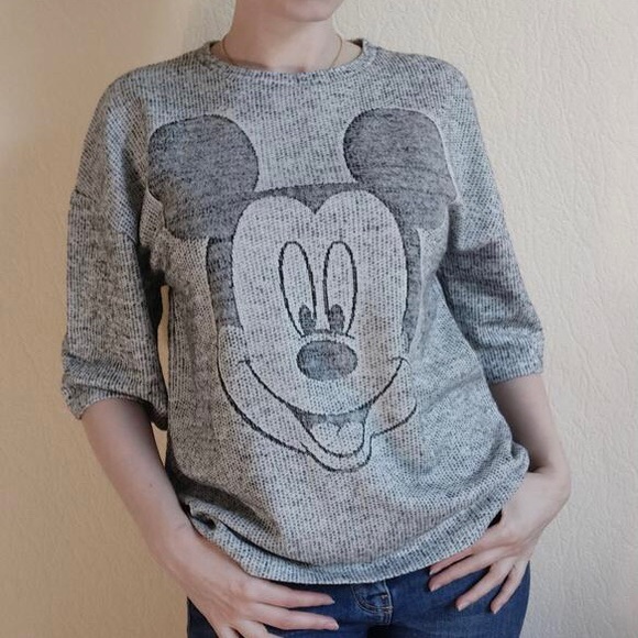 Zara Tops - Zara Mickey Mouse Disney grey shirt size Small